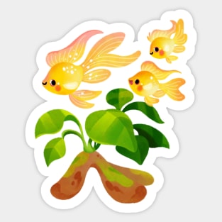 Fresh water fish and plants - Gold ramirezi Sticker